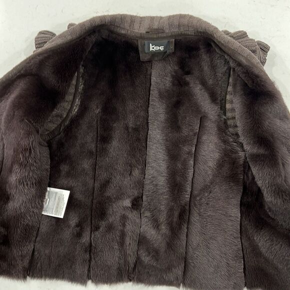 Koc Womens Euro Size L Full-Zip Brown 100% Shearling Vest - Picture 2 of 11
